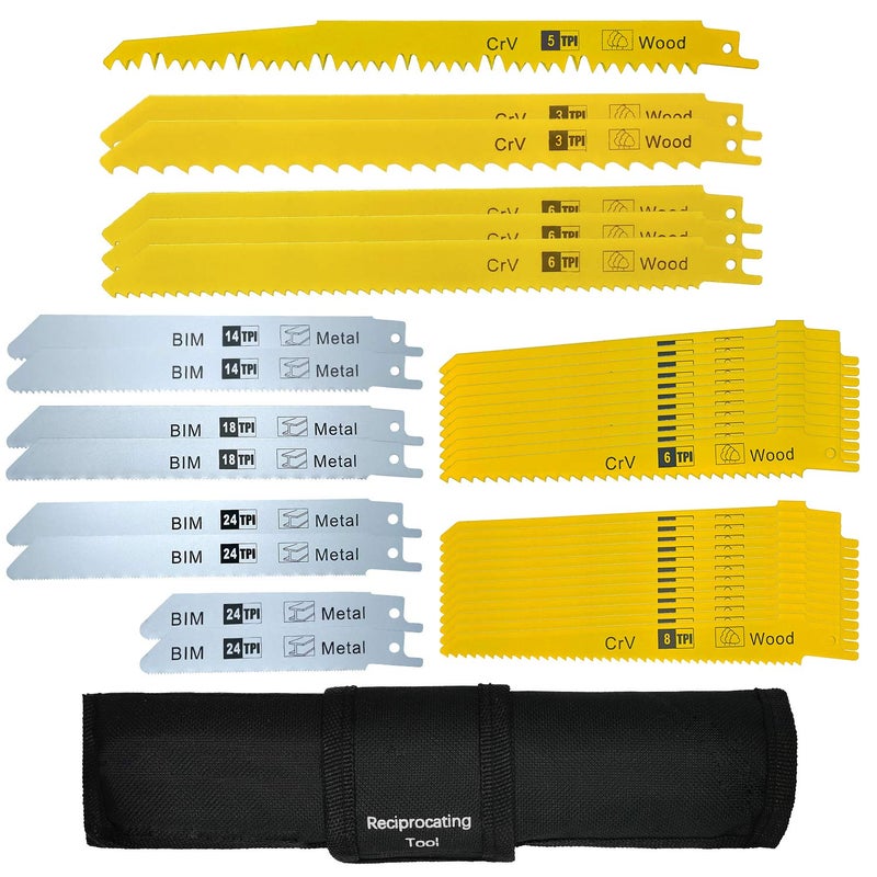 LEILUO 36PCS Reciprocating Saw Blades Pruning Saw Blade for Wood Metal Plastic Sawsall. Blades Set fit DeWalt Bosch Makita Milwaukee Porter-Cable Ryobi Ridgid Black&Decker Skil Craftsman - Image 1